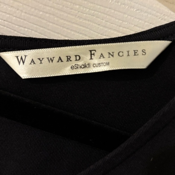 Wayward Fancies Elegant Long Sleeve Dress with Black and Gold Floral Medium - Picture 2 of 11